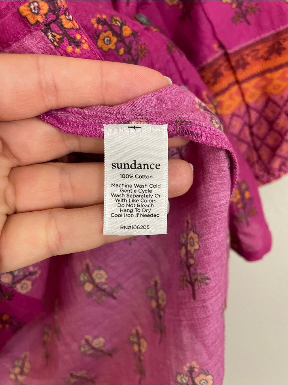 Sundance Floral Button-Down Blouse Size XS - Picture 6 of 6